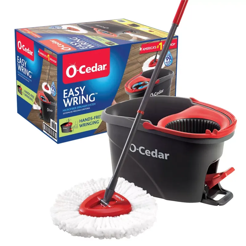 EasyWring 148473 Spin Mop and Bucket System Microfiber Mop Head# Red Mop Head Metal Handle