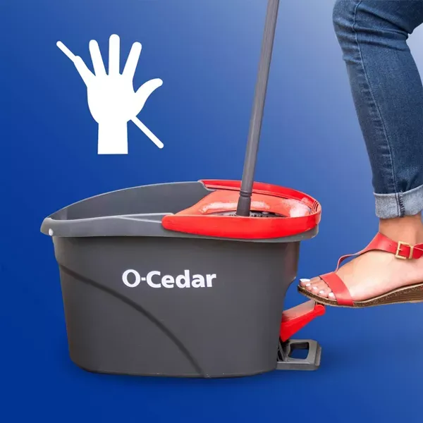 EasyWring 148473 Spin Mop and Bucket System Microfiber Mop Head# Red Mop Head Metal Handle