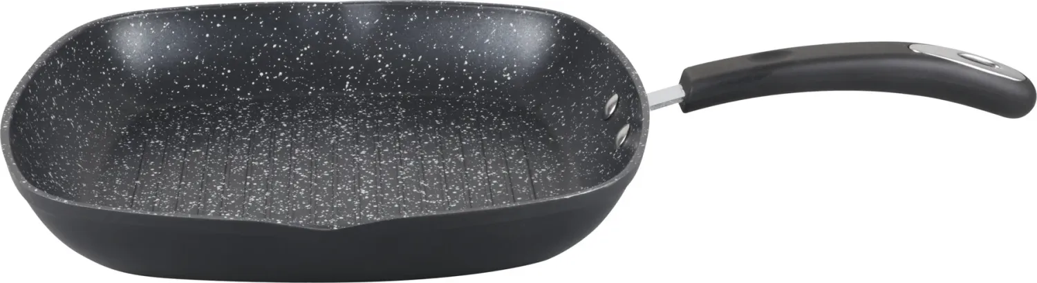 Rainbow Black Non Stick Grill Pan 11&quot; Soft Grip Handle