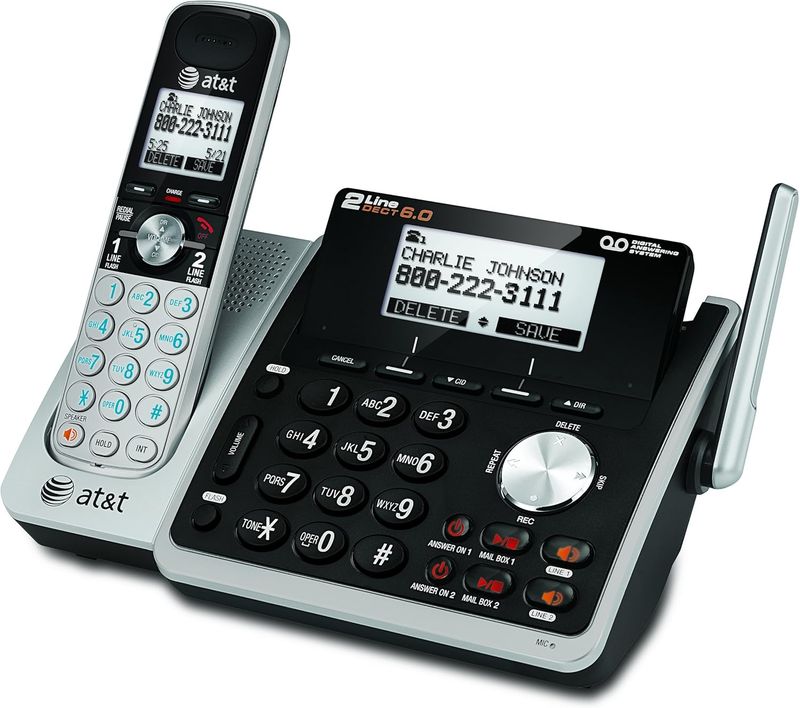 AT&amp;T TL88102 DECT 6.0 2-Line Expandable Cordless Phone System
