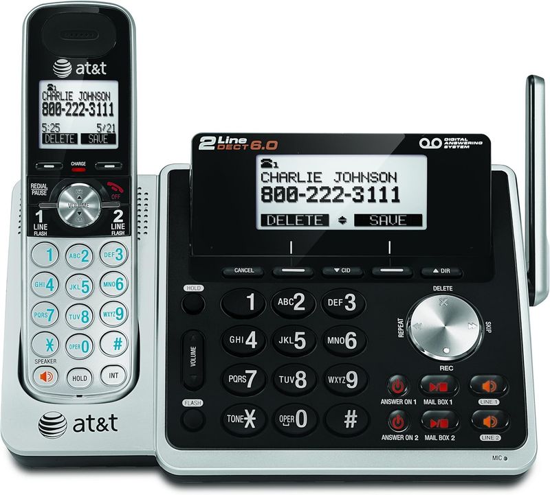 AT&amp;T TL88102 DECT 6.0 2-Line Expandable Cordless Phone System