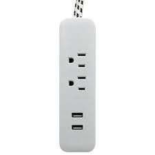 power cord with usb white/black