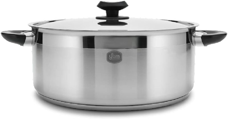 STAINLESS STEEL DUTCH OVEN W LID 11 QUART 32x13 CM
