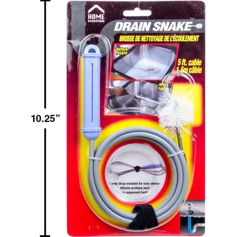 Home Essentials - Drain Snake, Gray, 5"