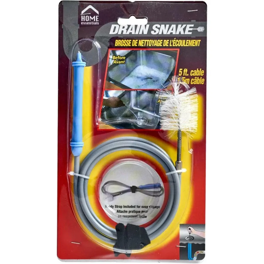 Home Essentials - Drain Snake, Gray, 5&quot;