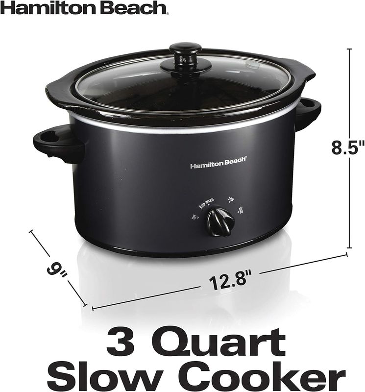 SLOW COOKER OVAL 3QT-BLACK