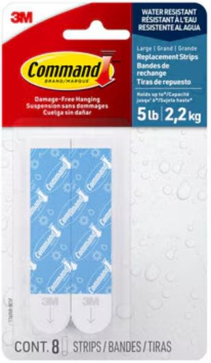 COMMAND LG. REFILL STRIPS 4pk.