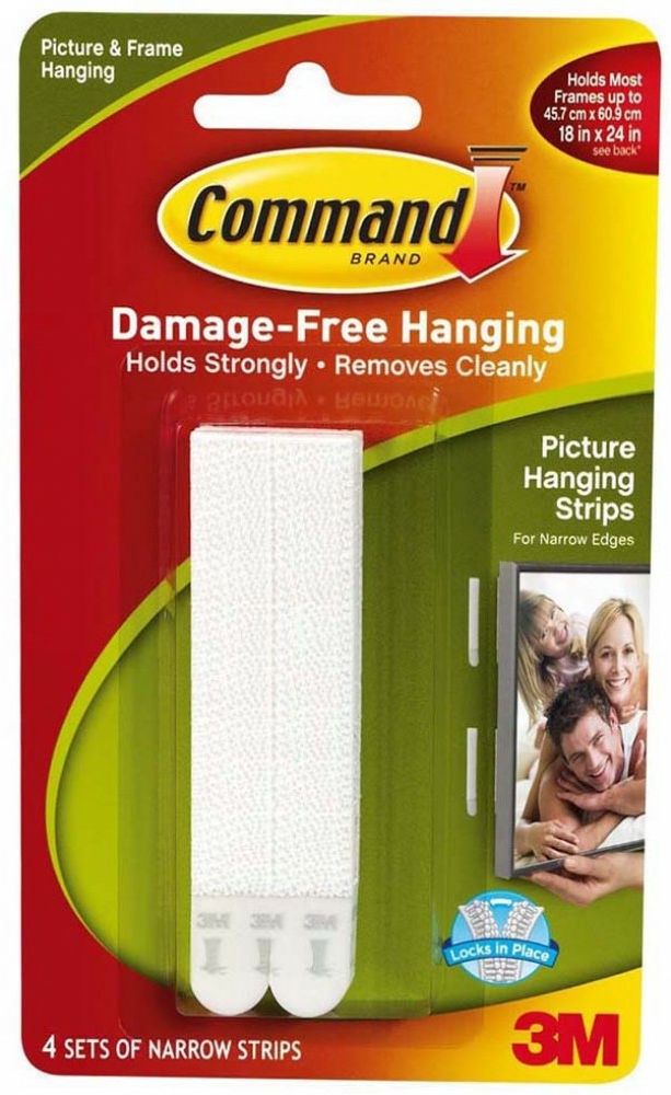 COMMAND-PICTURE HANG STRIPS - NARROW - 4 SETS