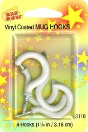 CUP HOOK-1 1/4" VINYL-WHITE
