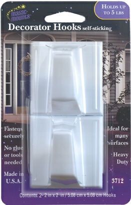 MAGIC MOUNT-STICK ON DECO HOOK 2pk