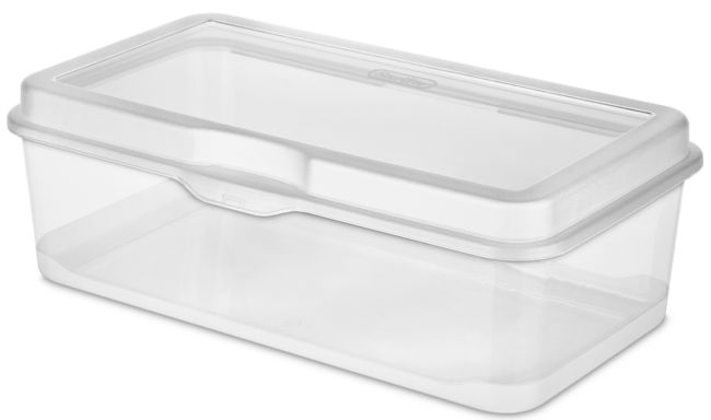 STORAGE BOX-CLEAR w-FLIPTOP