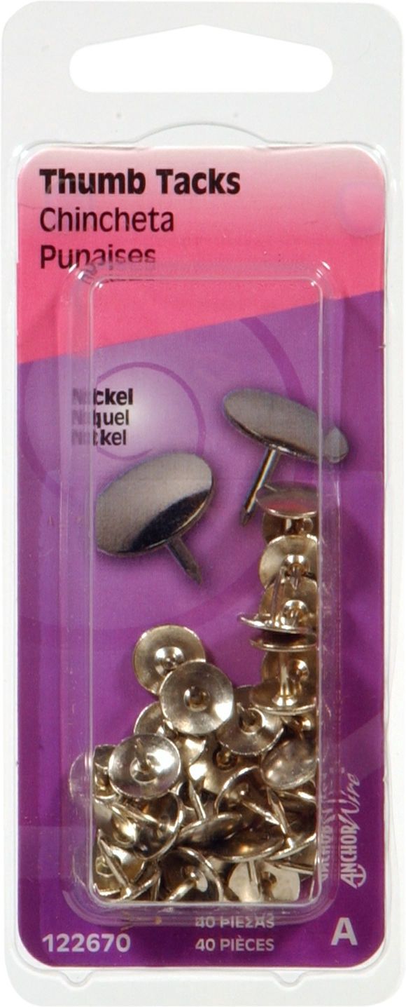THUMBTACKS - PACK OF 40 SILVER