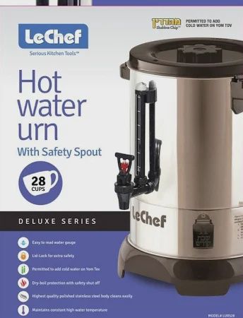 ELECTRIC HOT WATER URN  28 CUP WITH SAFTEY