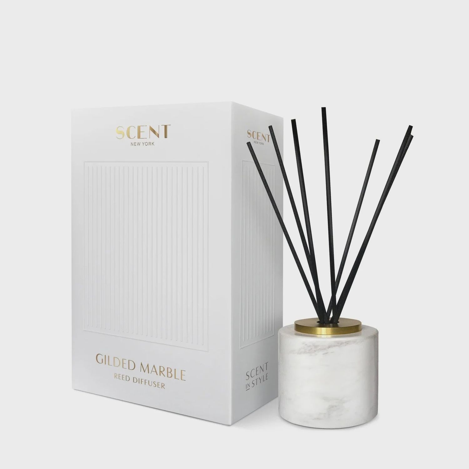 gilded marble reed diffuser
