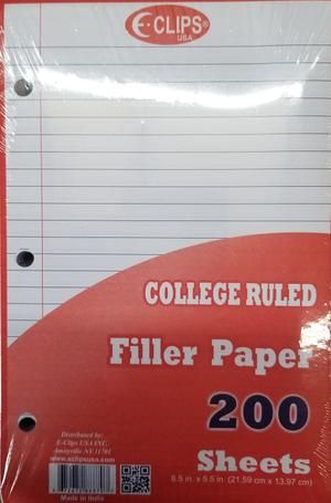 9.5&quot;X5.9&quot; Filler Paper 200 Ct. College Ruled