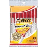 BIC ROUND STIC RED 10 PK.