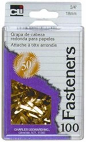 Fasteners Brass Plated 3/4&quot;- Reusable Box - 100/Bx