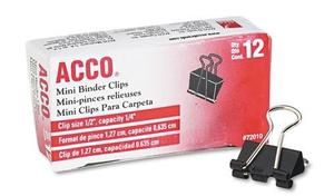 Mini Binder Clip 1/4&quot; 12/BX