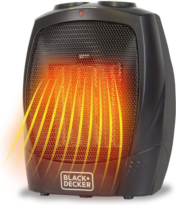 1,500-watt electric personal ceramic space heater, black