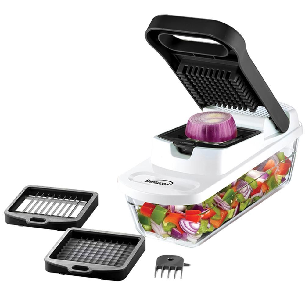 Pro Food Chopper and Vegetable Dicer with 6.3-Cup Storage Container and Stainless Steel Blades - Black