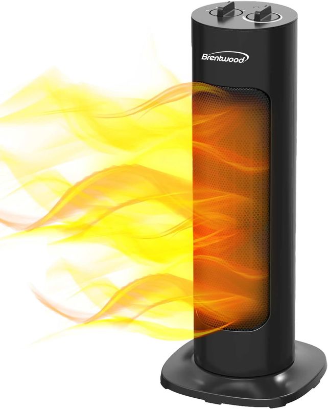 Brentwood 1500-Watt Portable Oscillating Ceramic Tower Space Heater