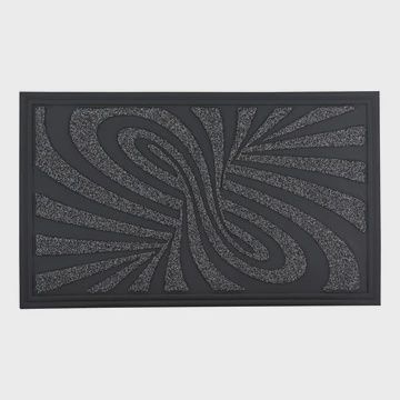 Abstract Coir Doormat Grey