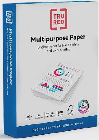 8.5&quot; x 11&quot; Multipurpose Paper, 20 lbs., 96 Brightness, 500 Sheets/Ream