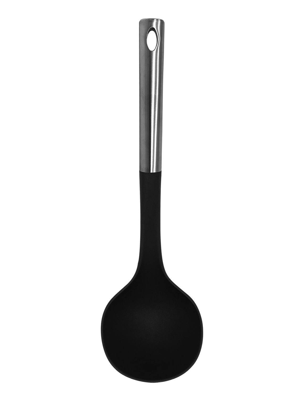 Millvado - Nylon Utensils, Soup Ladle, SS Handle, Black, 13"