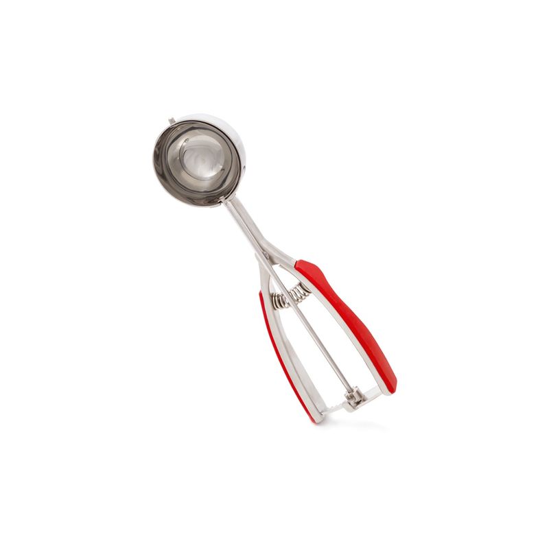Millvado - SS Ice Cream Scoop With Soft Grip Handles Large 2.4 Dia Red