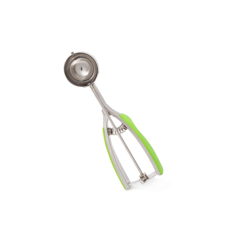 Millvado - SS Ice Cream Scoop With Soft Grip Handles Medium 1.9 Dia Green# 1.4 Oz.