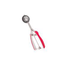 Millvado - SS Ice Cream Scoop With Soft Grip Handles Small 1.6 Dia Red