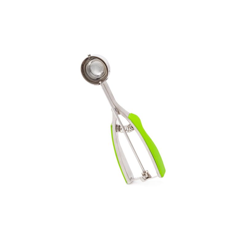 Millvado - SS Ice Cream Scoop With Soft Grip Handles Small 1.6 Dia Green# 0.78OZ