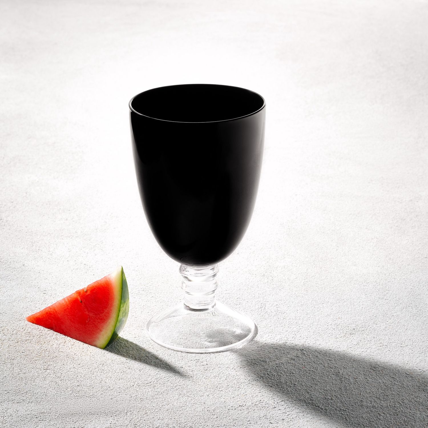 Set of 6 Vikko Decor - Iris Black  Clear Stem  Glass Goblet  20.5 Oz"