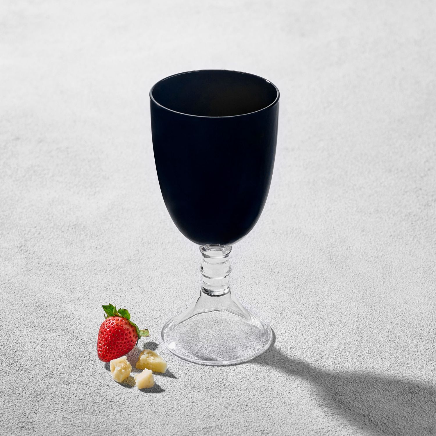 Set of 6 Vikko Decor - Iris Black Clear Stem Glass Goblet 18 Oz"