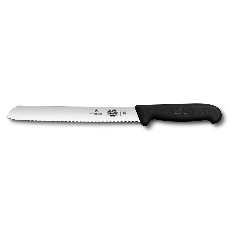 Victorinox - Fibrox Pro Bread Knife# Serrated# Slanted Tip# 8 "# Black