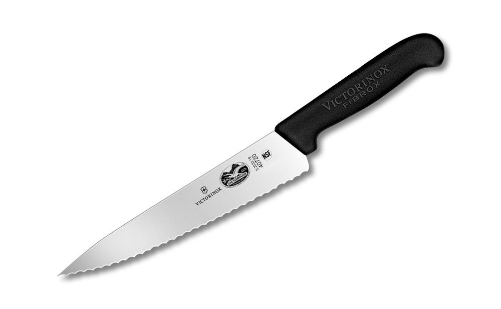 Victorinox - Fibrox Pro Chef Knife# Serrated# 7.5"# Black