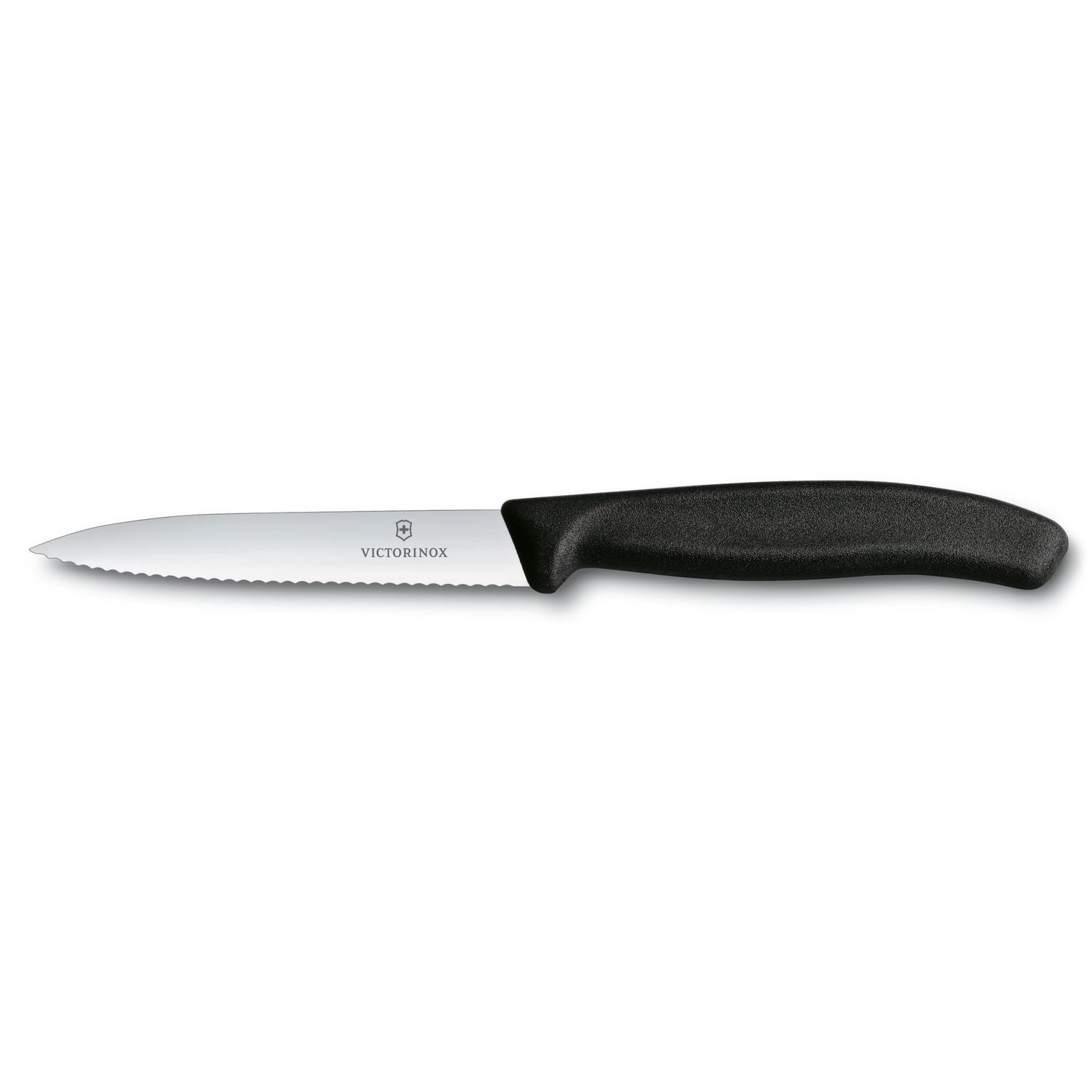 Victorinox - Swiss Classic Paring Knife# Serrated# Spear Tip# 3.25"# Black