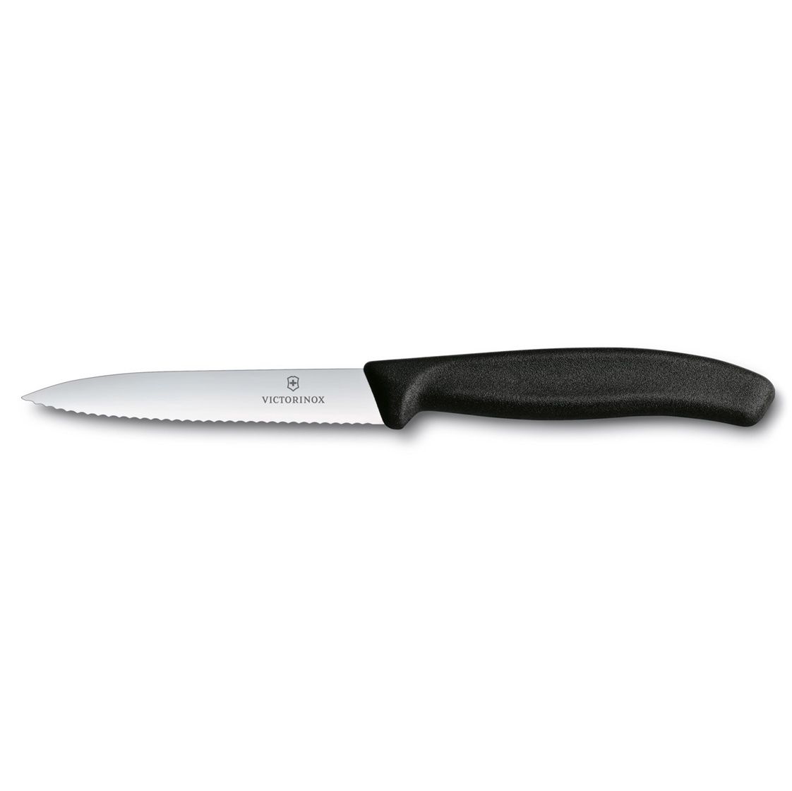 Victorinox - Swiss Classic Paring Knife# Serrated# Spear Tip# 4# Black