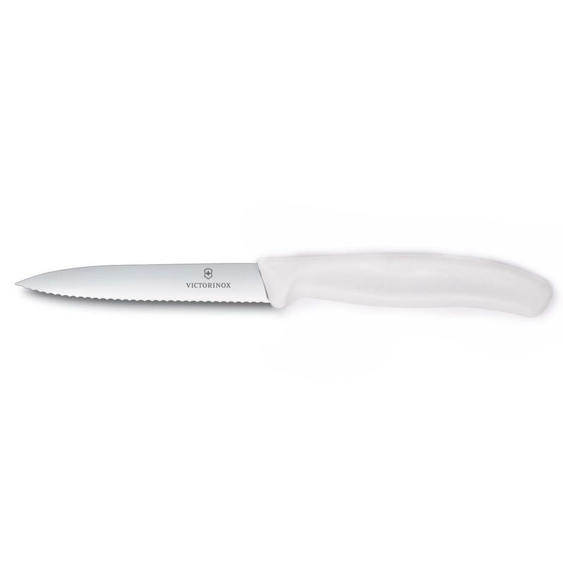 Victorinox - Swiss Classic Paring Knife# Serrated# Spear Tip# 4# White