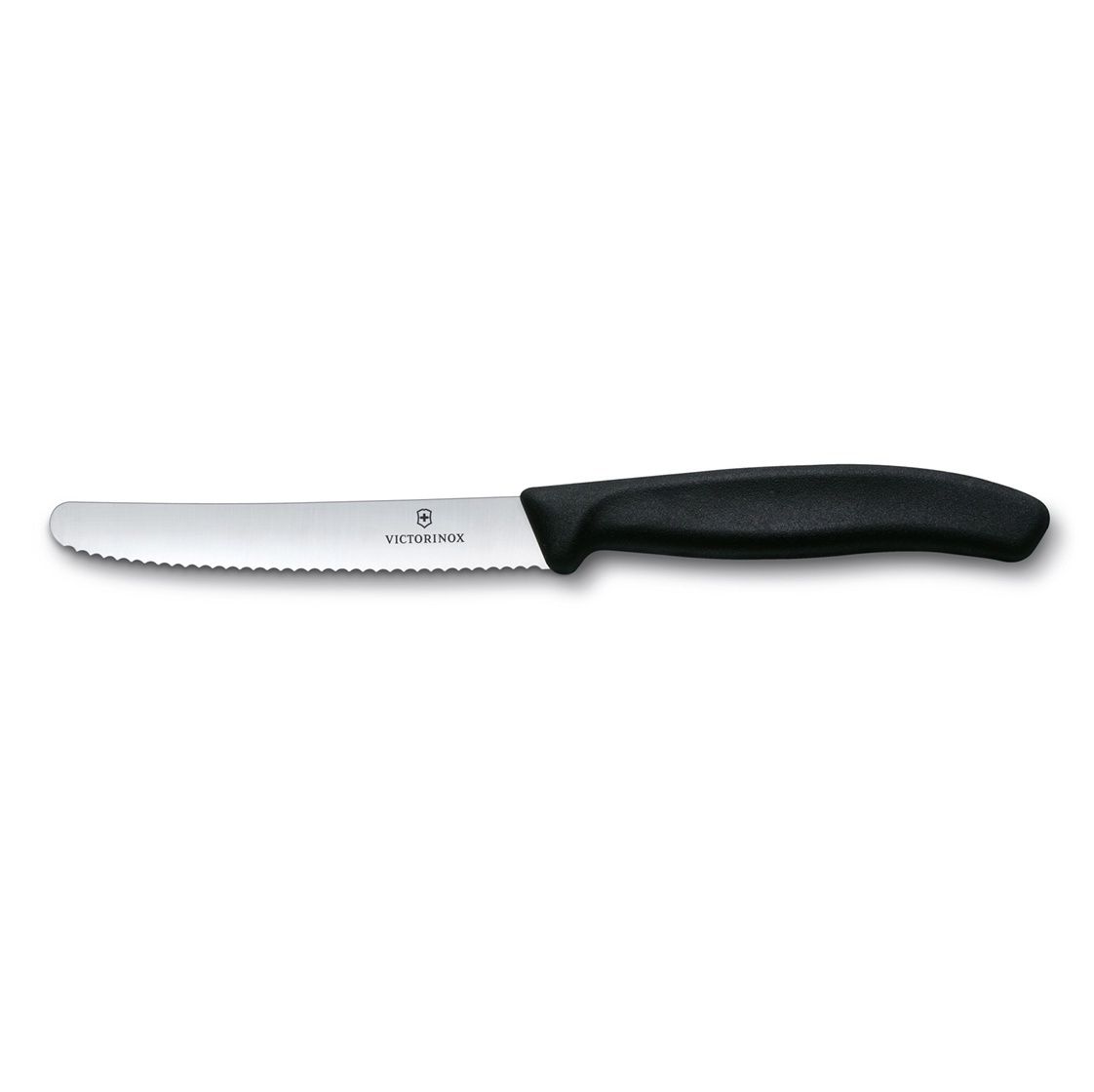 Victorinox - Swiss Classic Tomato Knife# Serrated# Round Tip# 4.5# Black