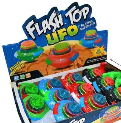 SINGLE LIGHT UP SPINNING TOP ASST COLOR