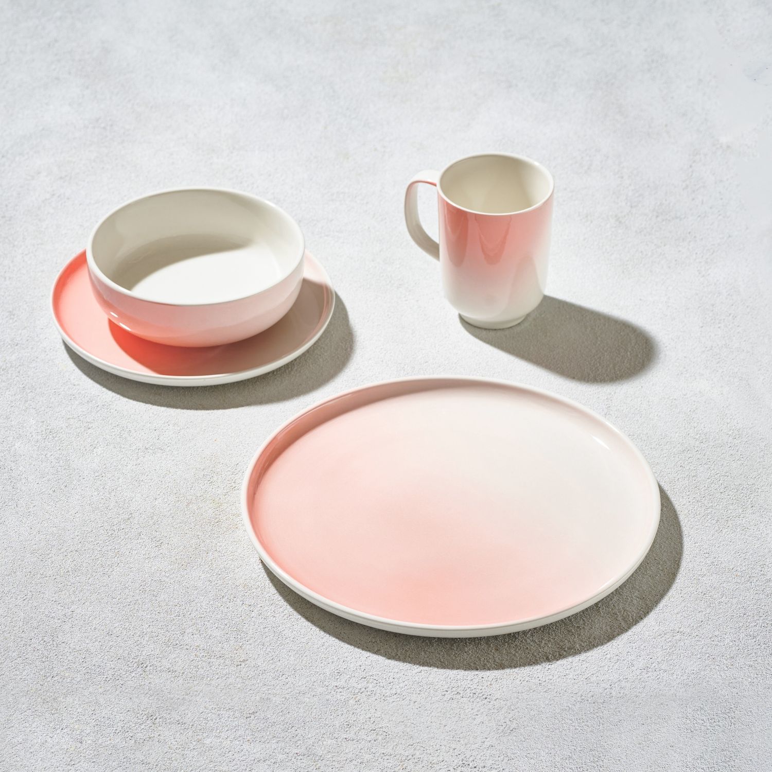 Vikko Classic - Breeze Pink Fine Porcelain 16 Pc Dinnerware Set Service For 4