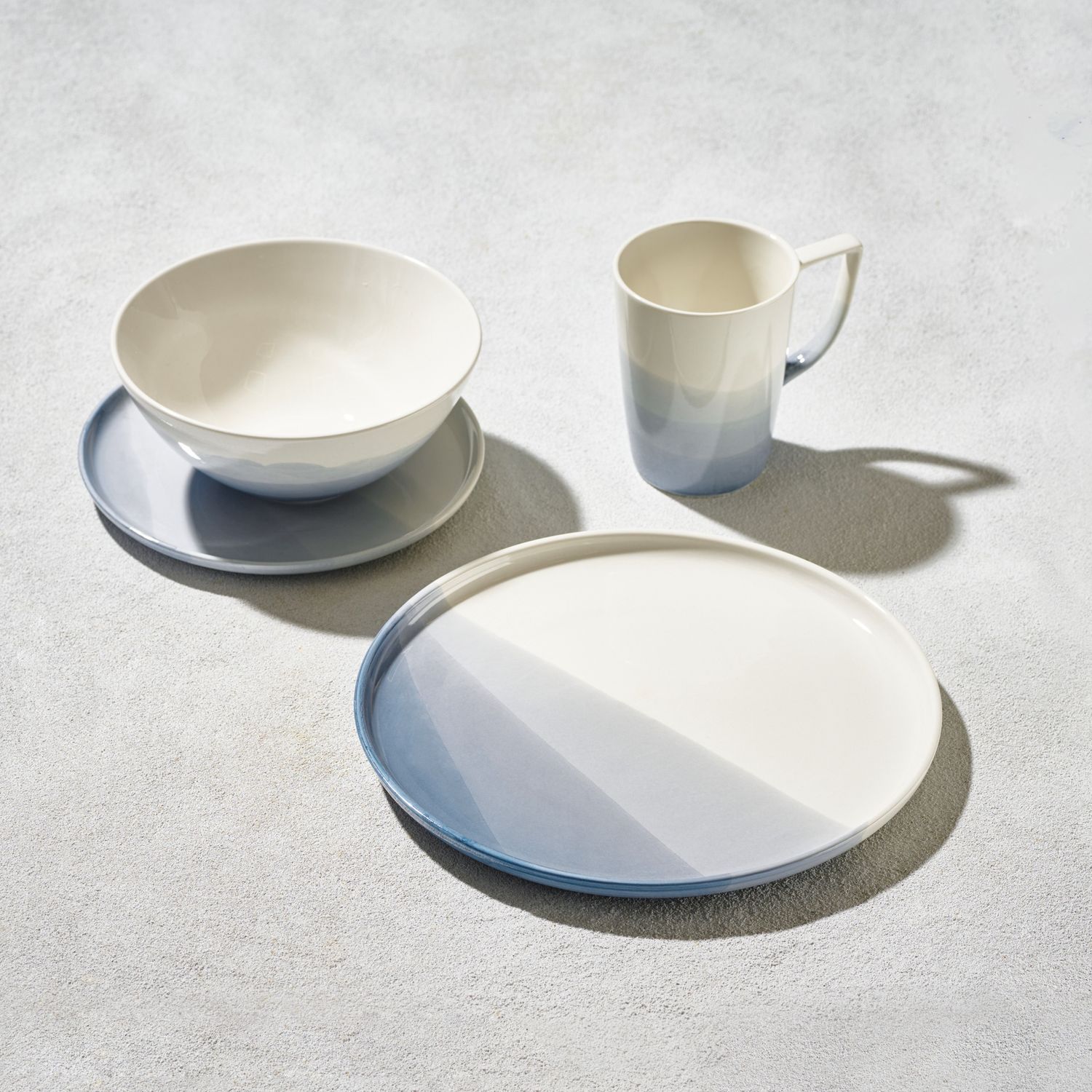 Vikko Classic - Spring Blue Fine Porcelain 16 Pc Dinnerware Set Service For 4