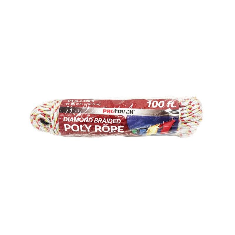 100 FT DIAMOND BRAIDED POLY ROPE asst