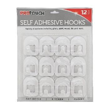 12PCS ADHESIVE HOOKS