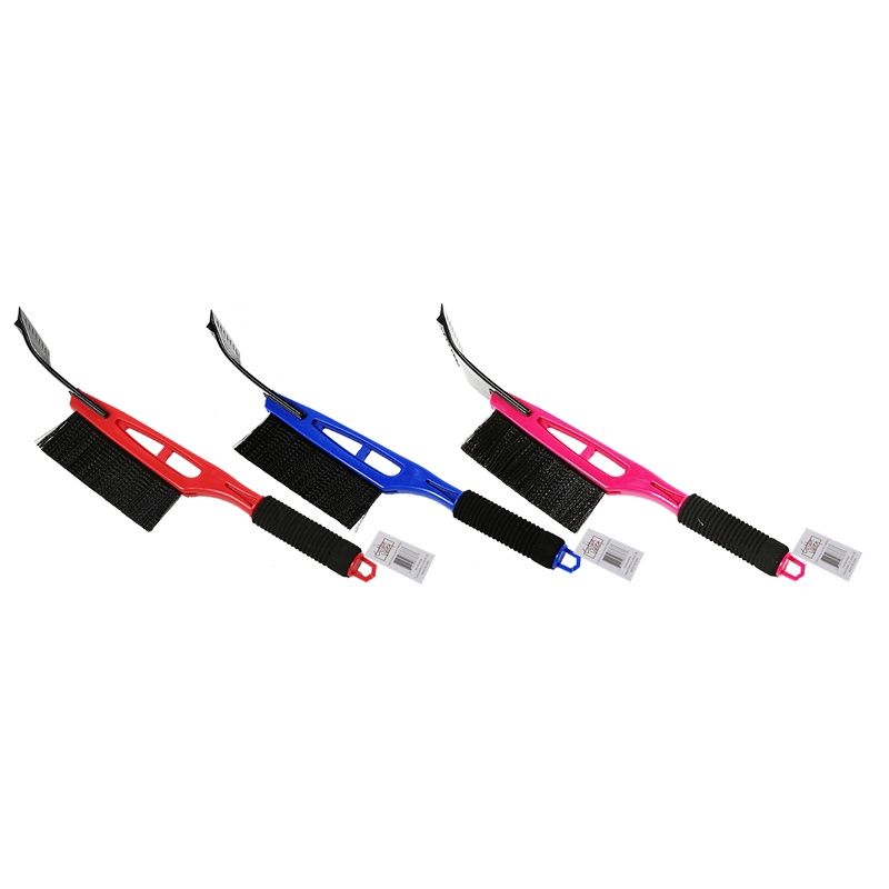 18" ECONOMICAL CAR SNOW BRUSH W/SCRAPER ASST COLOR