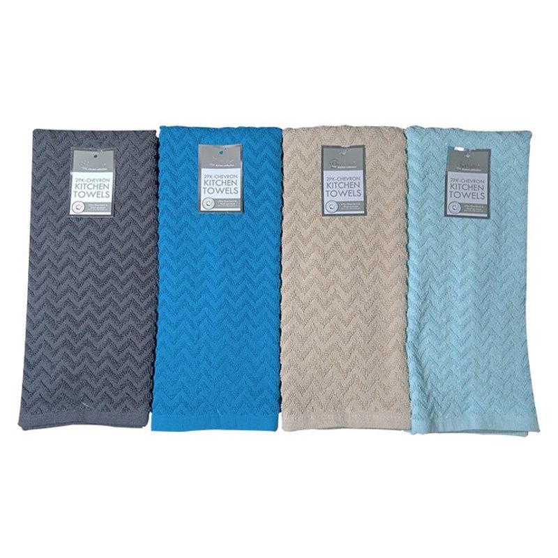 2PK CHEVRON KITCHEN TOWEL asst