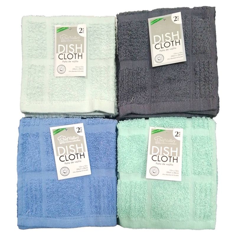 2PK WAFFLE DISH CLOTH asst