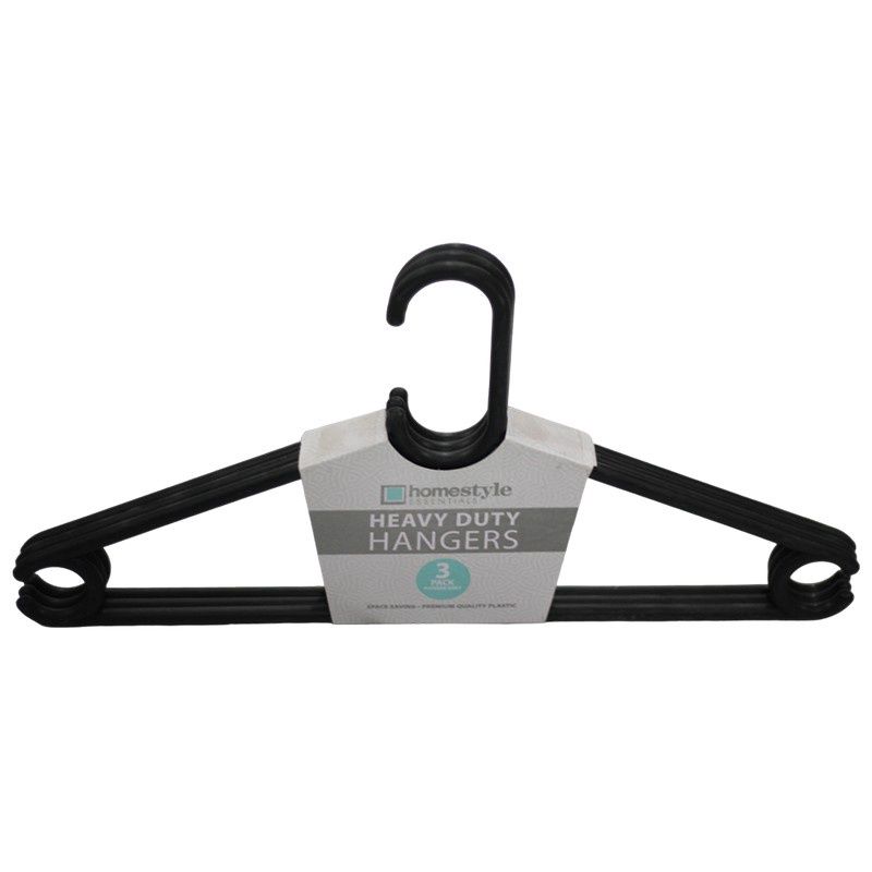 3 PACK BLACK PLASTIC CLOTHES