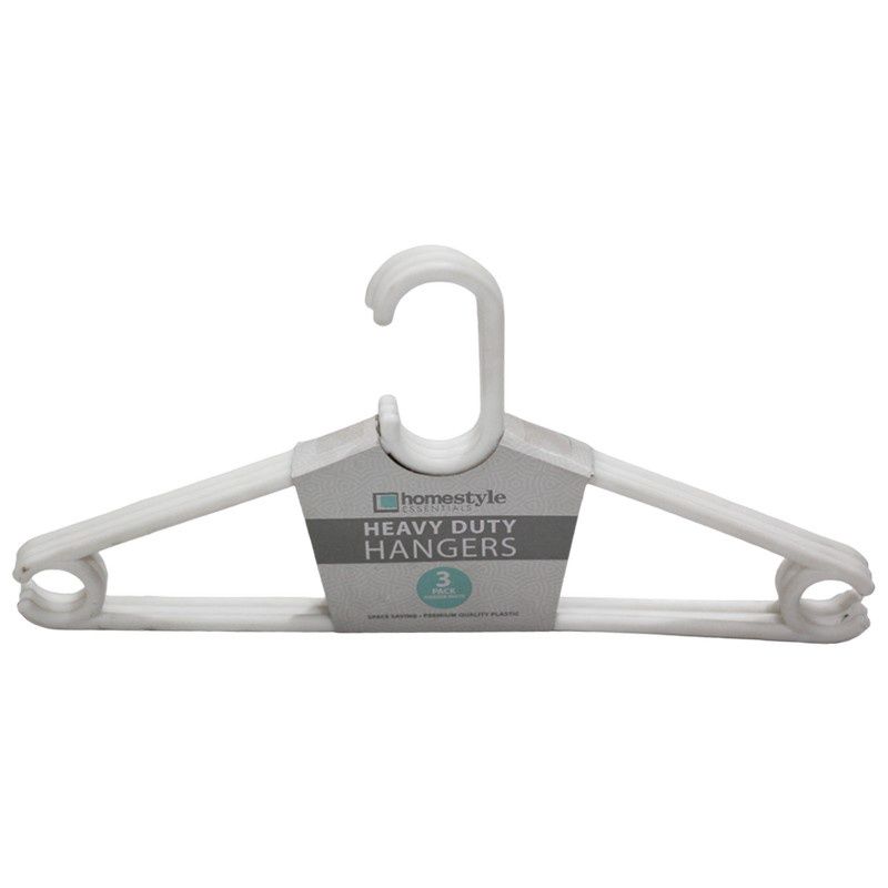 3 PACK WHITE PLASTIC CLOTHES